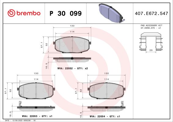A.B.S. P 30 099 BREMBO Bremsbelagsatz, Scheibenbremse